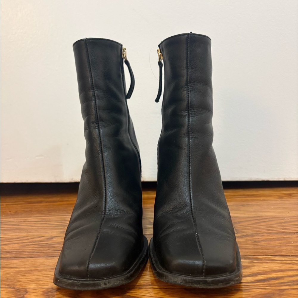 ALOHAS SOUTH BLACK LEATHER ANKLE BOOTS